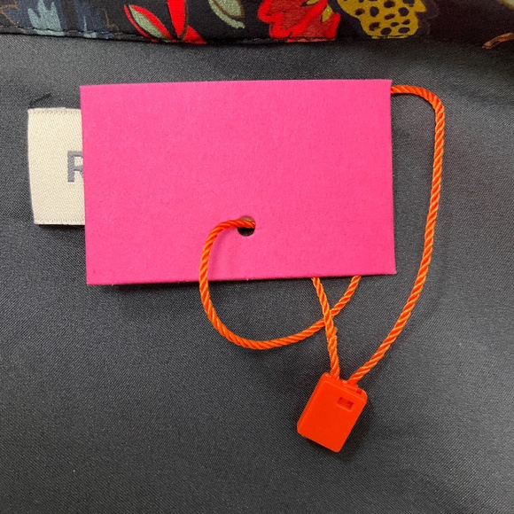 RHODE BLACK / RED POLLY FLORAL CUT OUT TIE NECK MIDI DRESS - Picture 5 of 5